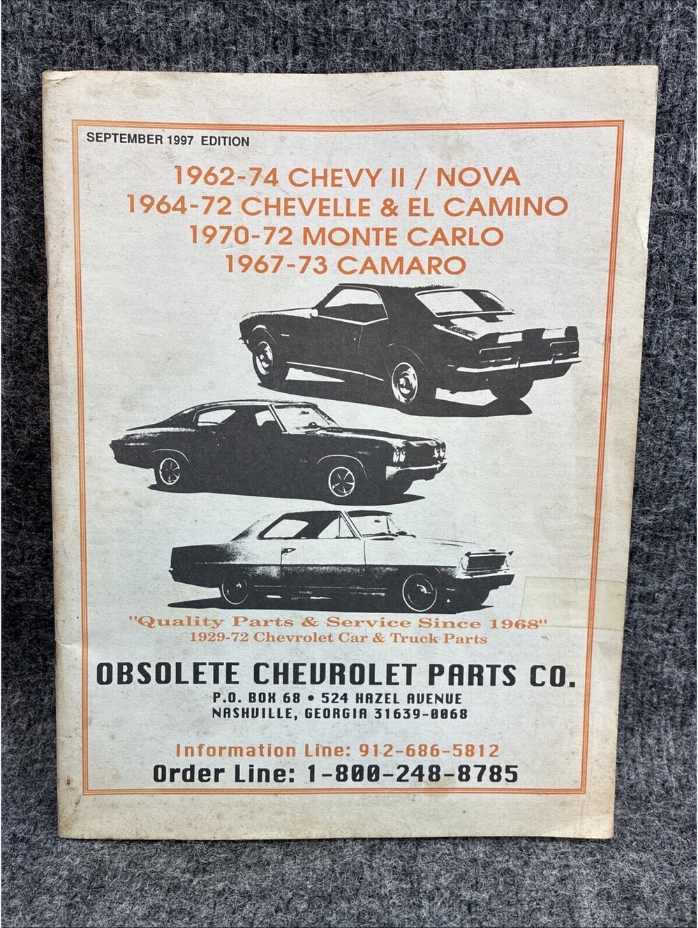 Vtg 1997 Obsolete Chevrolet Parts Co Catalog Camaro Chevelle Nova El Camino